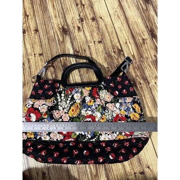 Vera Bradley Floral Shoulder Bag Poppy Fields Interior - Picture 5 of 7